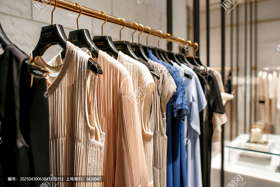 時尚服裝店內(nèi)的展示架