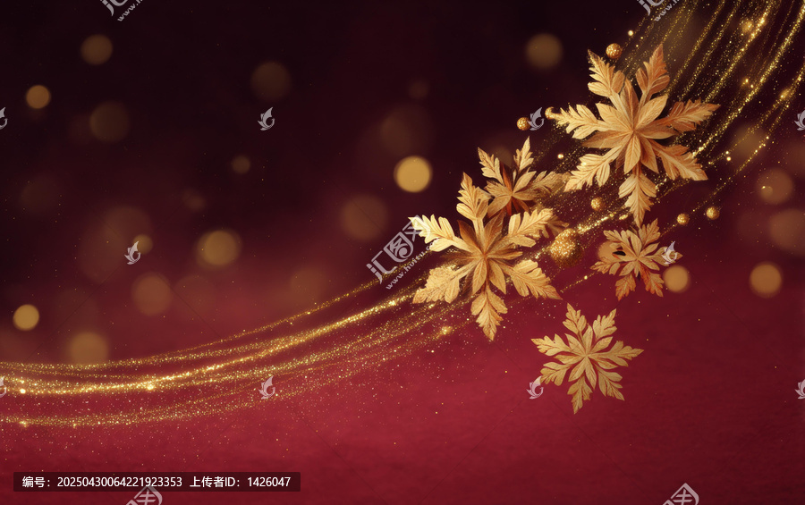 金色雪花節(jié)日背景設(shè)計(jì)