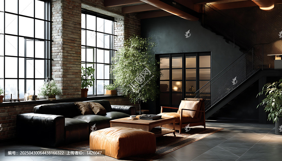 工業(yè)loft風(fēng)格客廳室內(nèi)設(shè)計圖