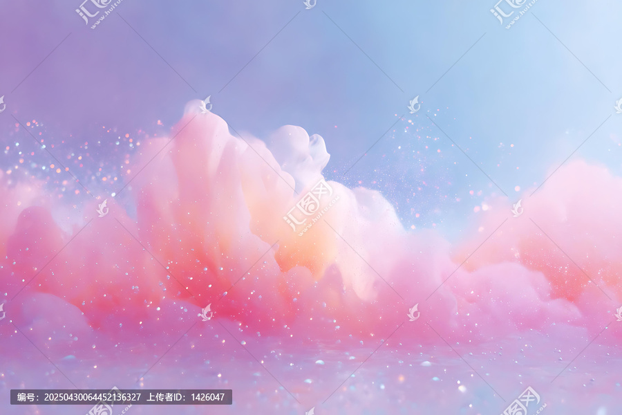 夢(mèng)幻粉嫩泡泡云彩背景圖