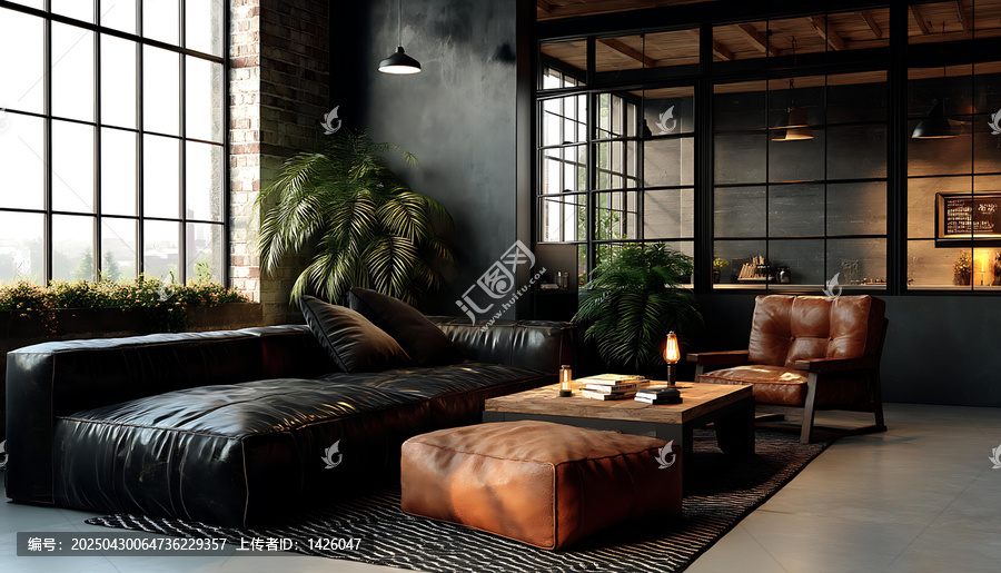 工業(yè)loft風(fēng)格客廳室內(nèi)設(shè)計(jì)
