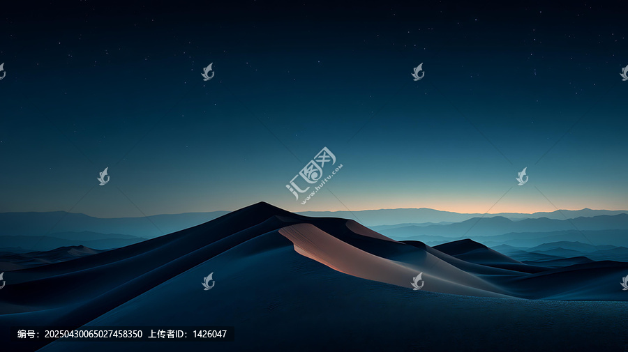 晨曦下的沙漠夜色美景