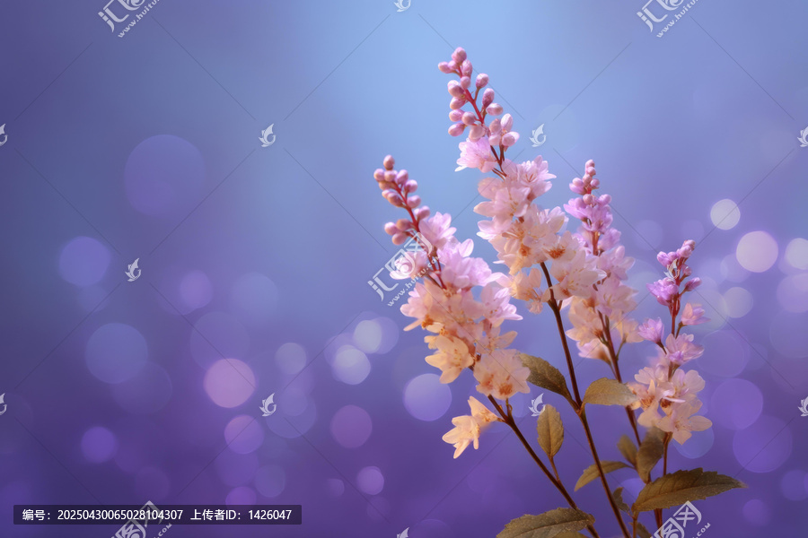 夢幻粉紫色花朵背景圖