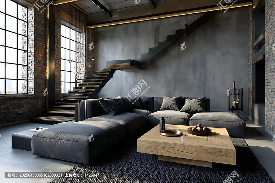 工業(yè)風(fēng)loft客廳設(shè)計(jì)