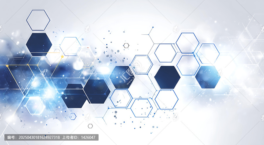 抽象科技六邊形圖案背景設計