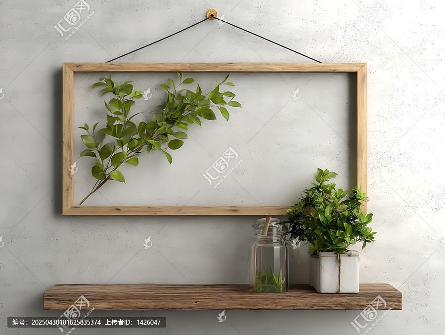 木質(zhì)畫框綠植擺設(shè)家居裝飾