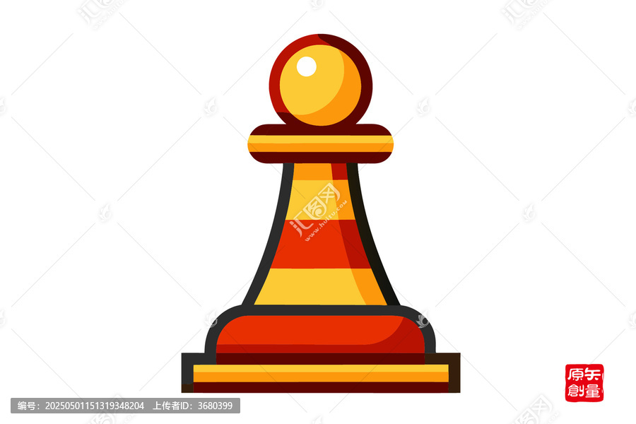 彩色卡通風格國際象棋棋子