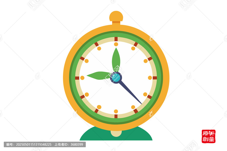 卡通風(fēng)格簡(jiǎn)約時(shí)鐘插畫(huà)