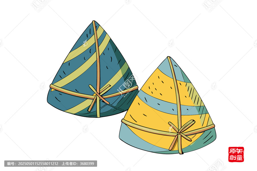 卡通風(fēng)格雙色美味粽子