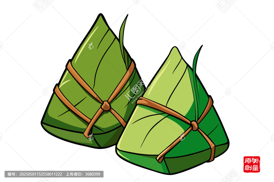 卡通風格的美味三角粽