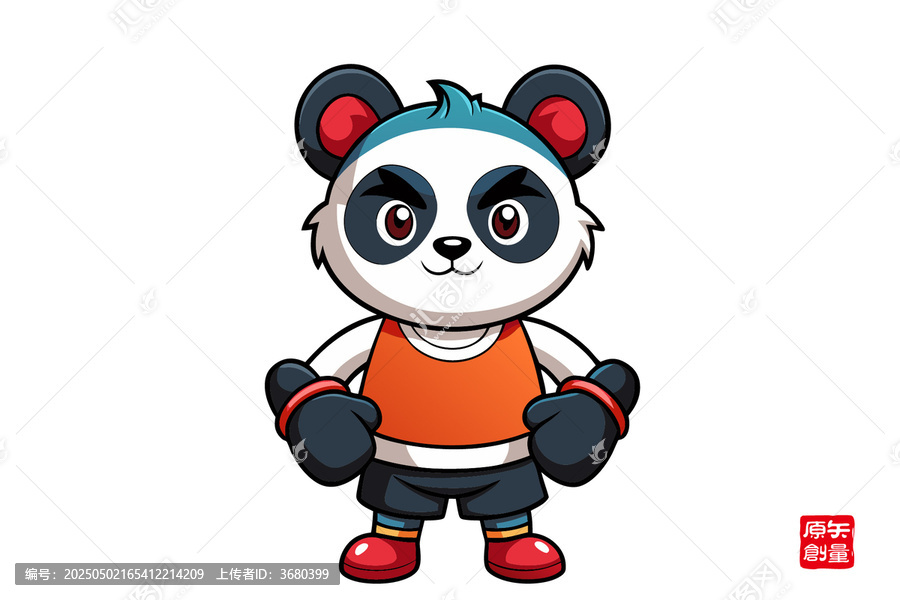 酷炫運動風(fēng)卡通熊貓形象