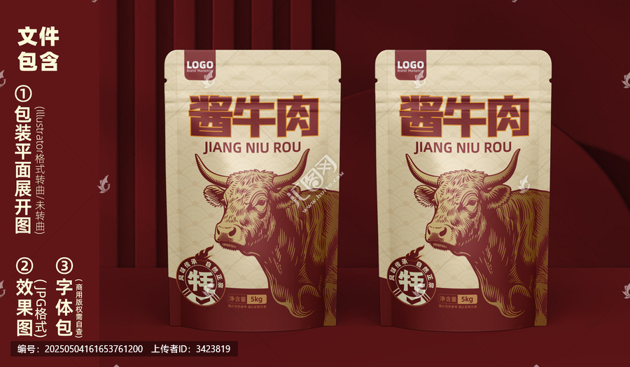 原創(chuàng)醬牛肉自立袋塑料袋包裝