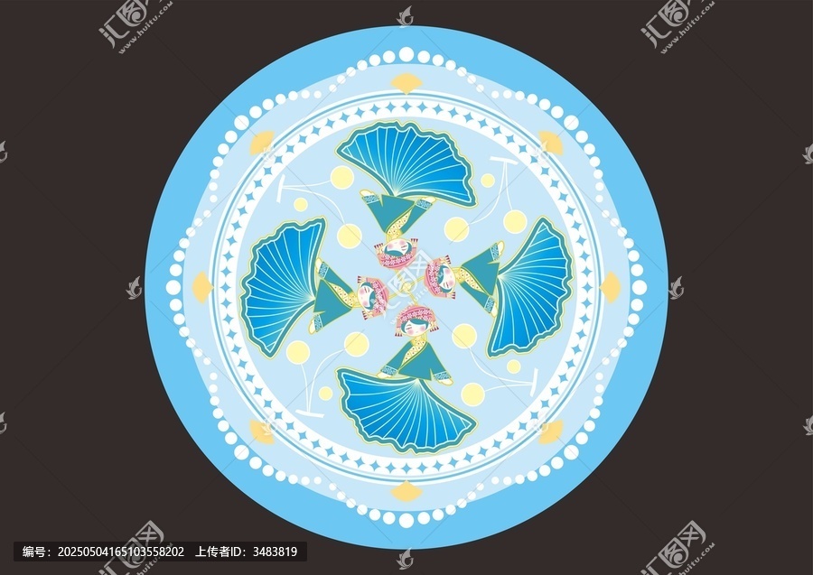 壯族人物可愛卡通花紋