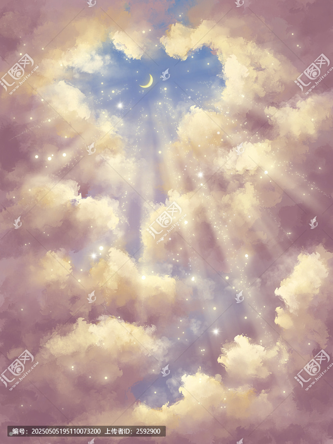 粉色天空治愈系風(fēng)景插畫
