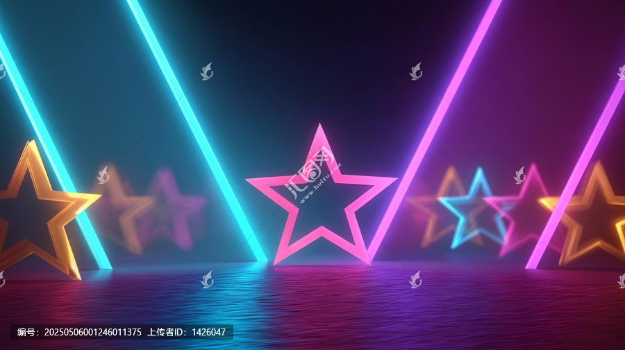 霓虹星光抽象背景圖