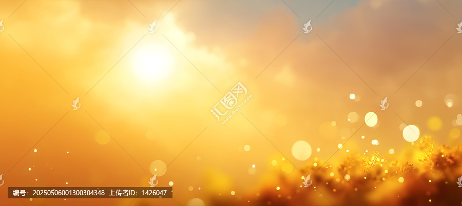 金色夕陽天空背景圖