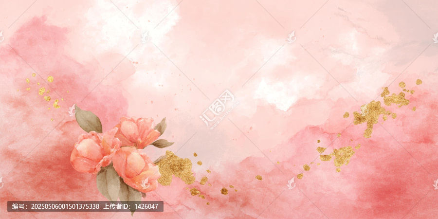 水彩花卉背景圖