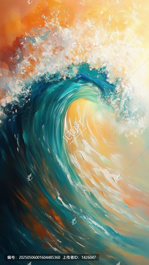 抽象海浪的藝術畫作