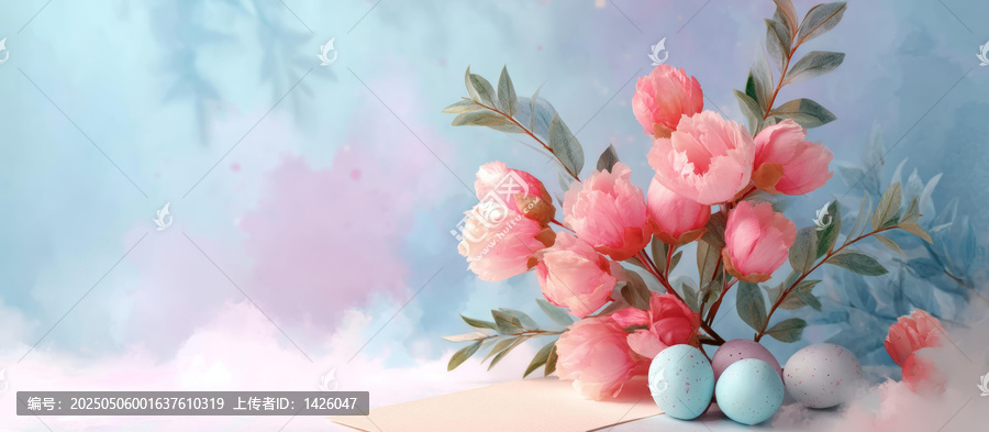 柔和的復(fù)活節(jié)花卉裝飾