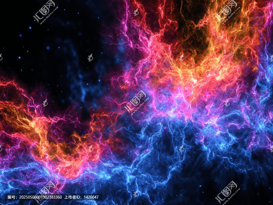 宇宙中的抽象色彩能量流