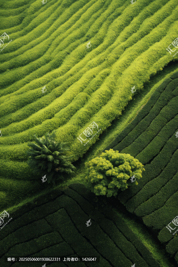 梯田茶園的俯瞰視角