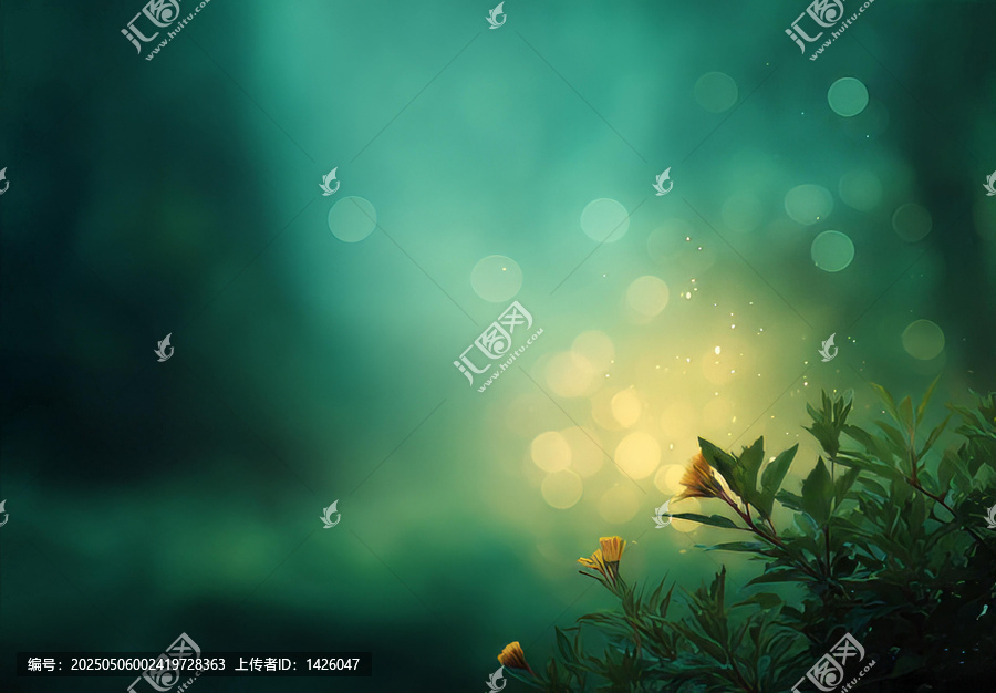 神秘森林夜晚景色