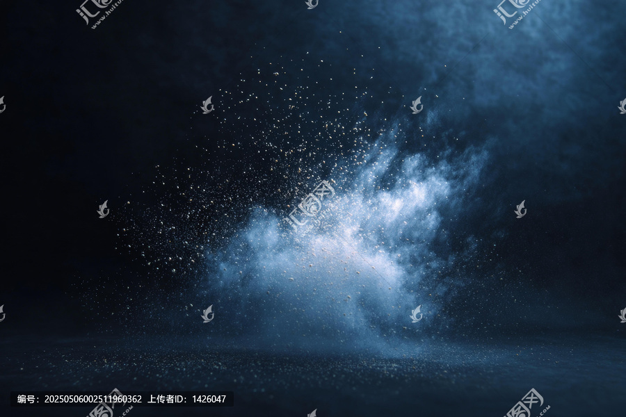 暗藍色粉塵爆炸效果圖