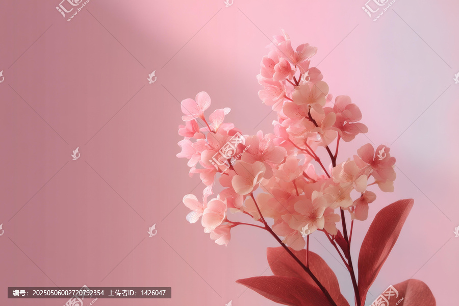 粉嫩花朵的溫柔背景