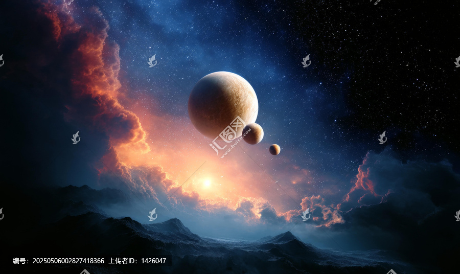 漂浮星球的宇宙奇景