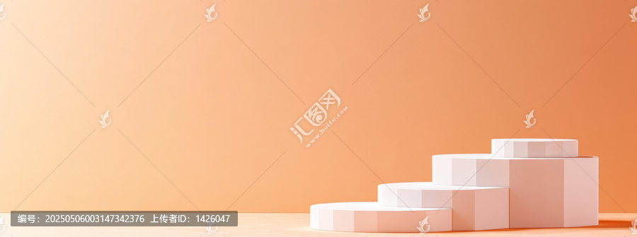 現(xiàn)代極簡白色幾何展示臺