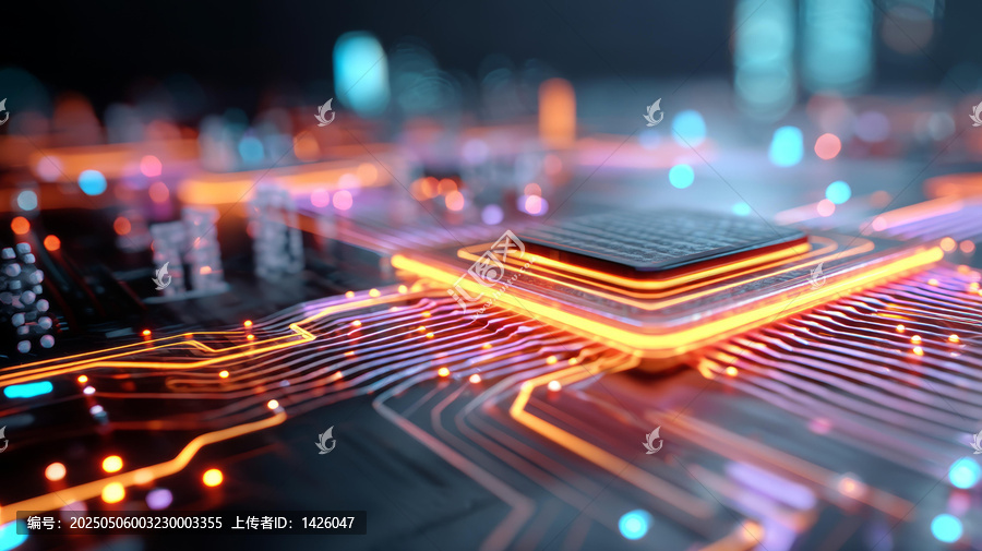 高科技電路板上的發(fā)光芯片