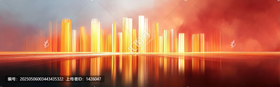 霓虹燈光下的城市抽象景象