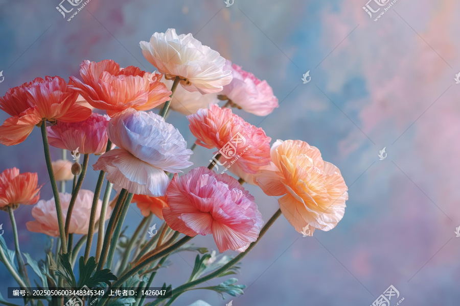 色彩繽紛的花束特寫