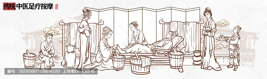 足療線描圖