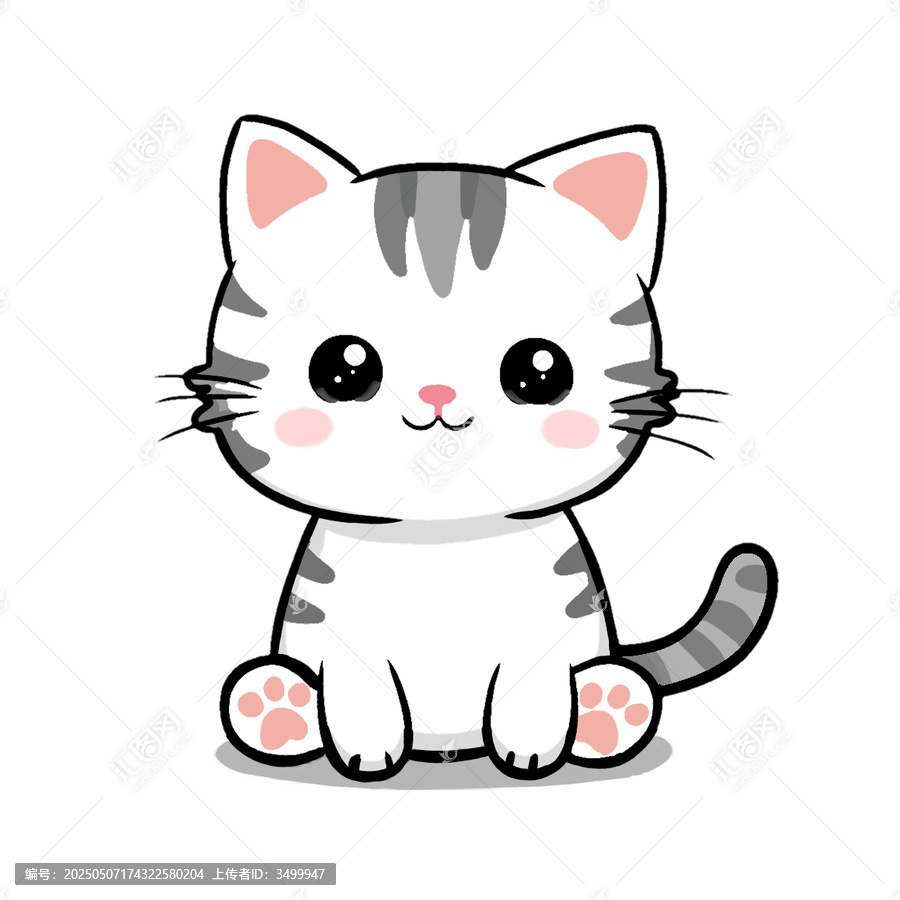 可愛卡通小貓咪插畫