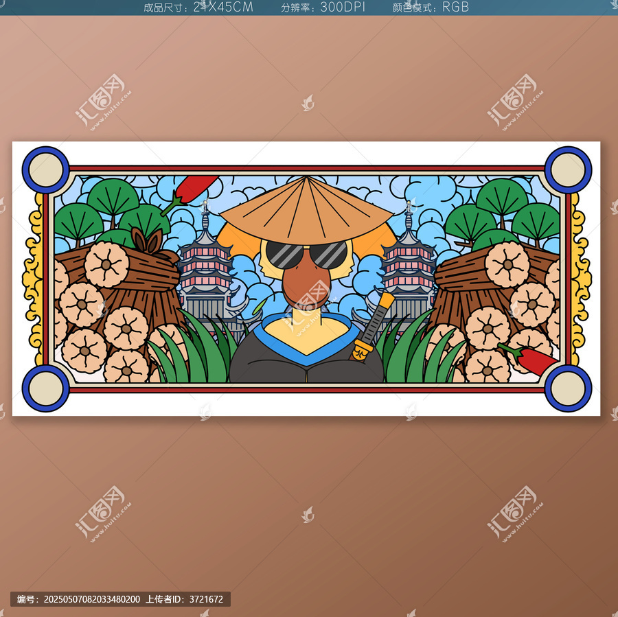 鹵味鴨脖插畫海報