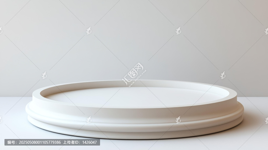 空白色圓形底座展示臺