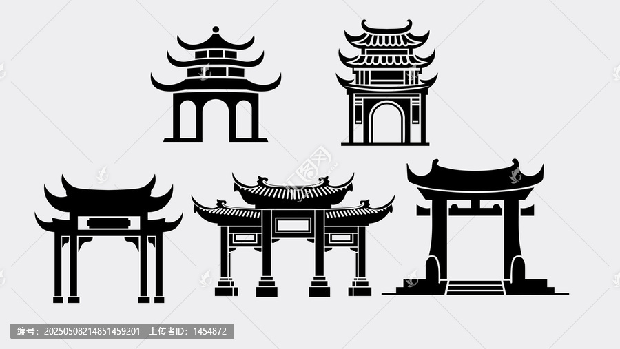 中式傳統(tǒng)建筑輪廓圖案