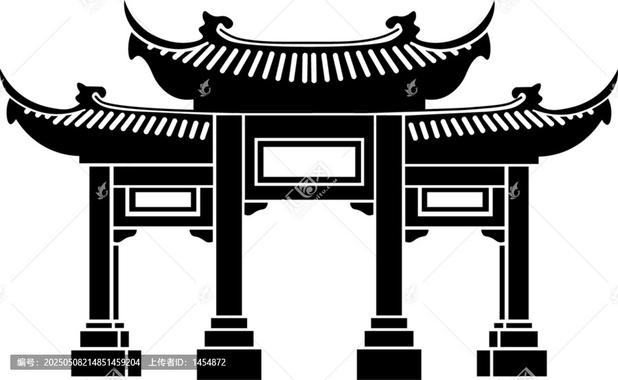 中式傳統(tǒng)牌坊矢量圖