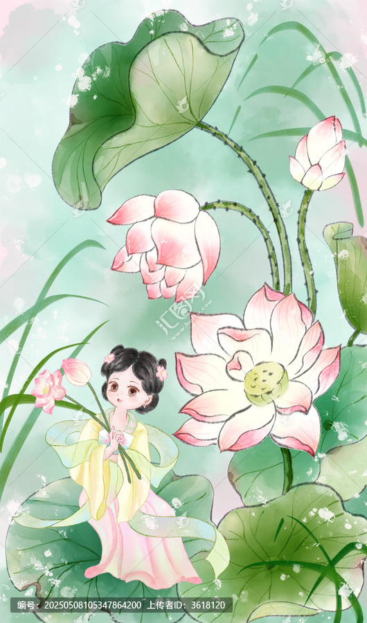 古風(fēng)荷花少女