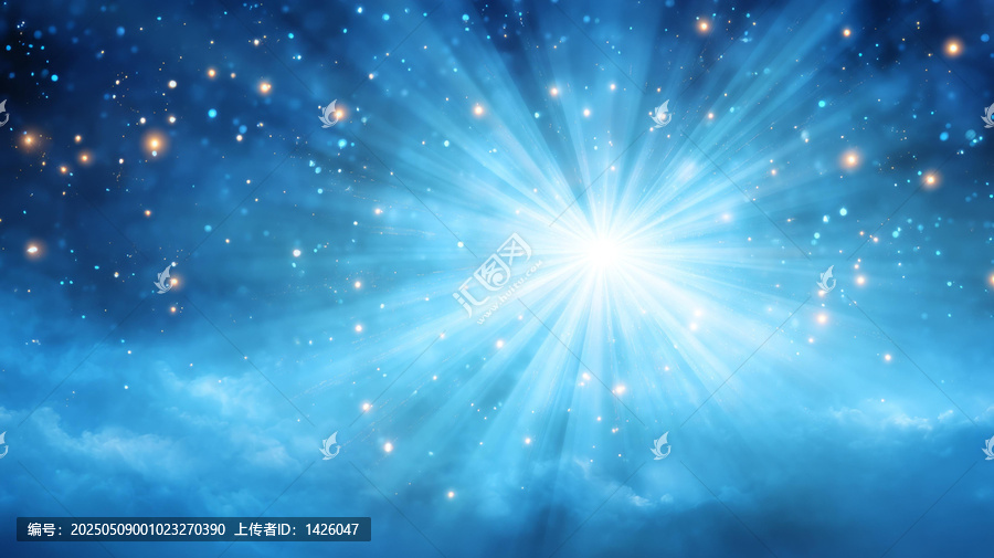 璀璨夜空放射光芒