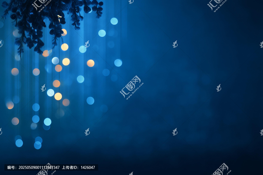 夢幻藍光朦朧背景圖