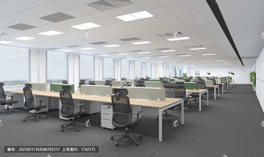 現(xiàn)代開放式辦公空間場景