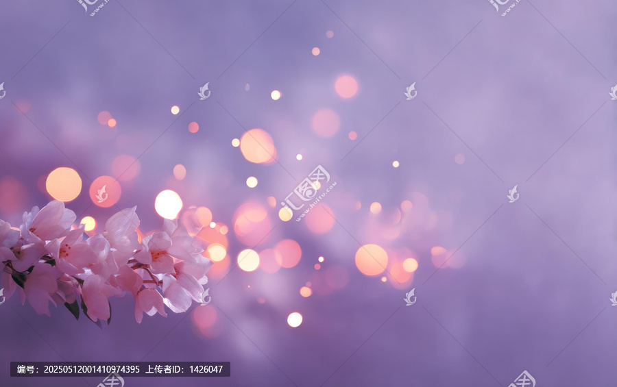 夢(mèng)幻春日花朵與光斑
