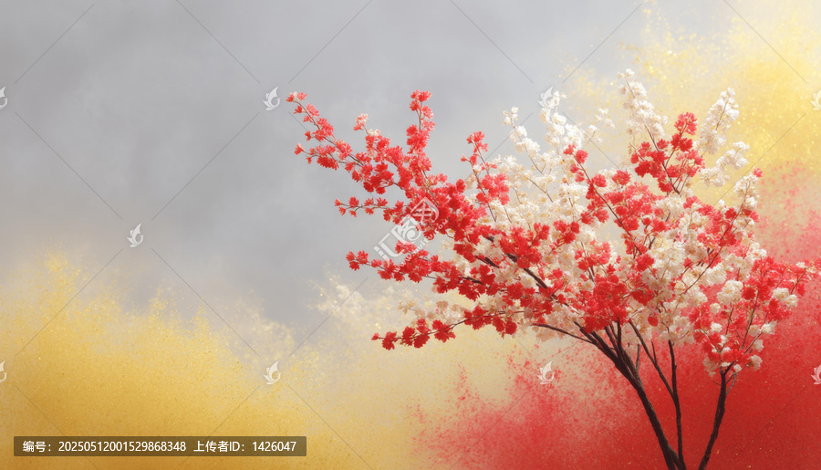 色彩斑斕的花卉藝術(shù)抽象圖