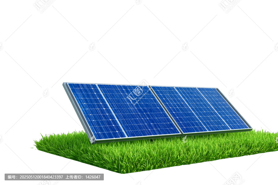 [免摳素材]綠色草坪上的太陽能電池板