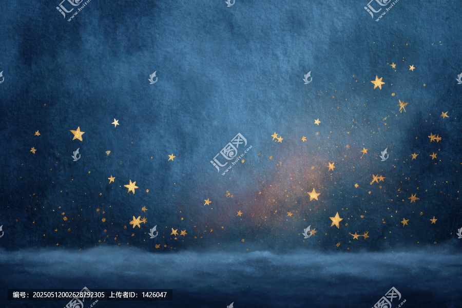 深藍(lán)色星空背景金色星星