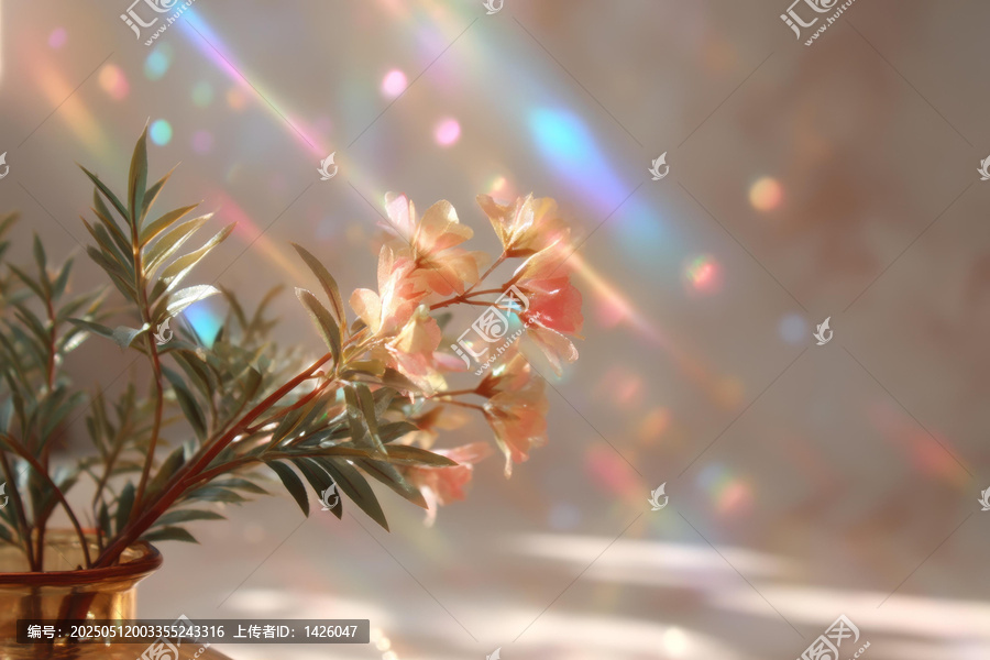 陽光下的花卉花瓶
