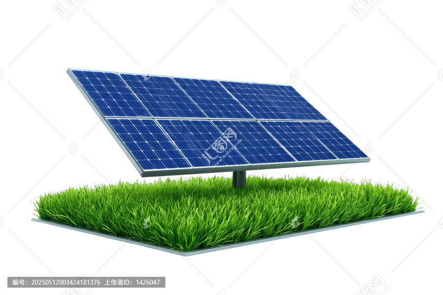 [免摳素材]綠色草坪上的太陽能電池板