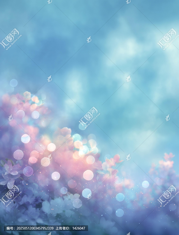 夢(mèng)幻般淡彩花卉背景圖